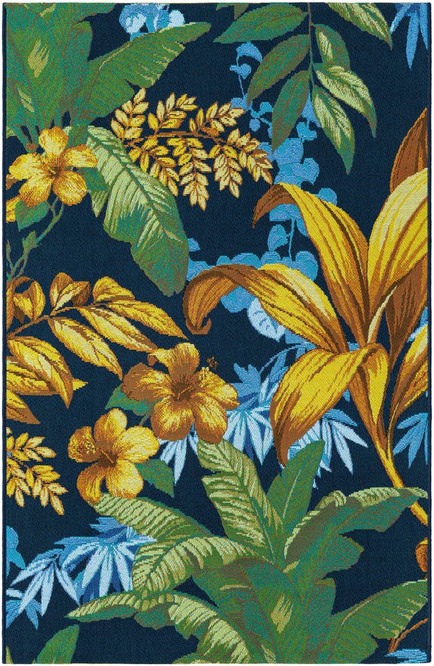 Detail image of 3' 3 x 5' 3 Easy-Clean Botanical Indoor / Outdoor Rug