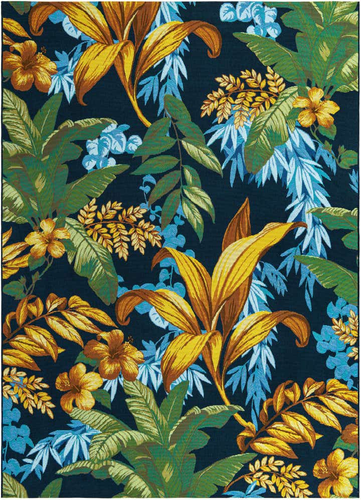 7' x 10' Easy-Clean Botanical Indoor / Outdoor Rug