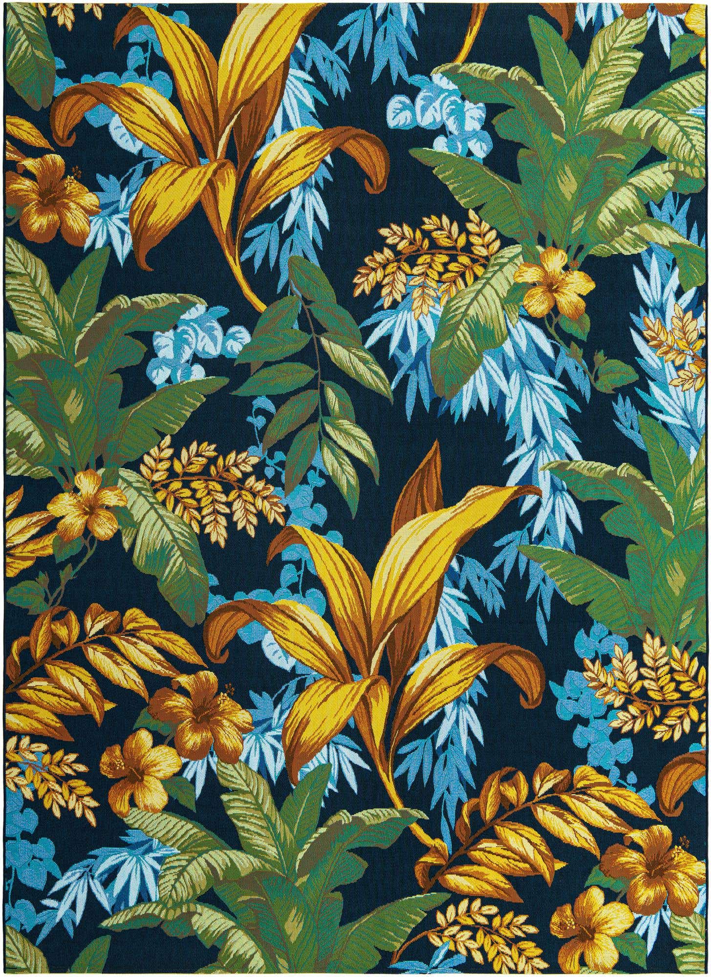 7' 10 x 11' Easy-Clean Botanical Indoor / Outdoor Rug