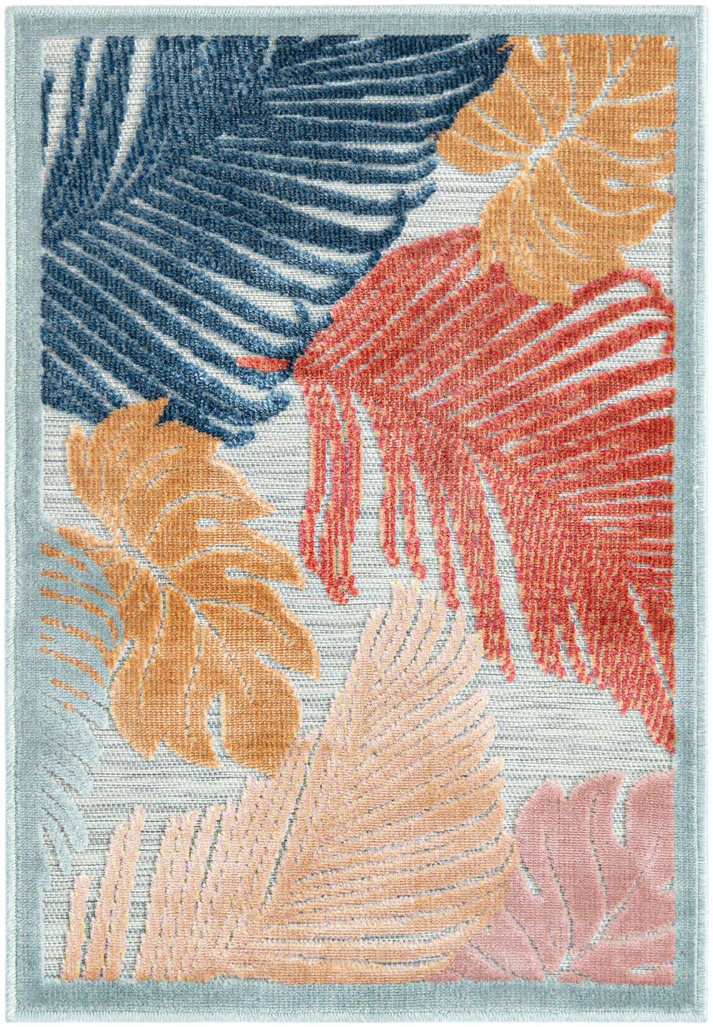 2' 2 x 3' Easy-Clean Botanical Indoor / Outdoor Rug