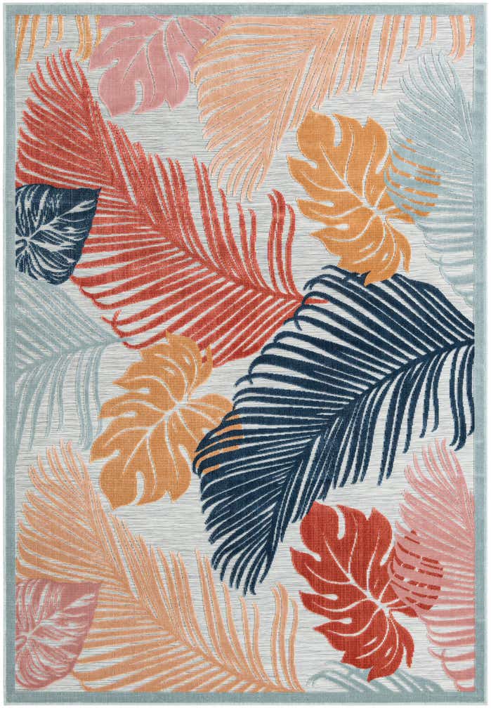 6' 4 x 9' Easy-Clean Botanical Indoor / Outdoor Rug