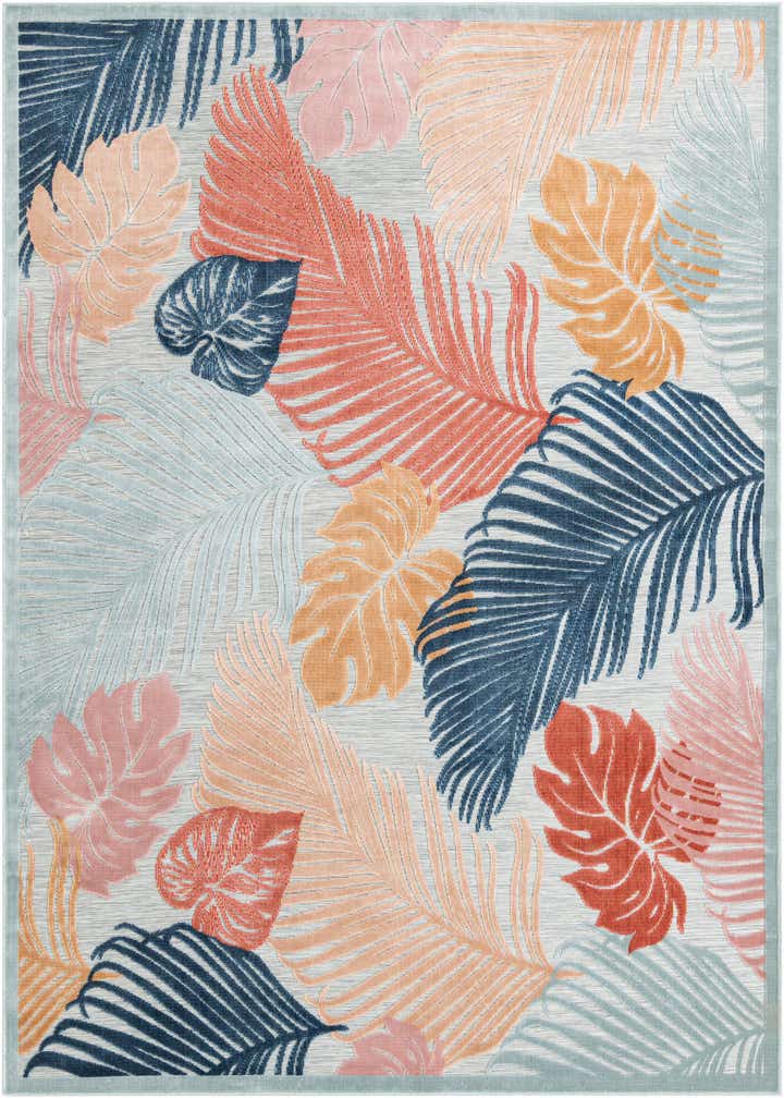 8' 2 x 10' Easy-Clean Botanical Indoor / Outdoor Rug