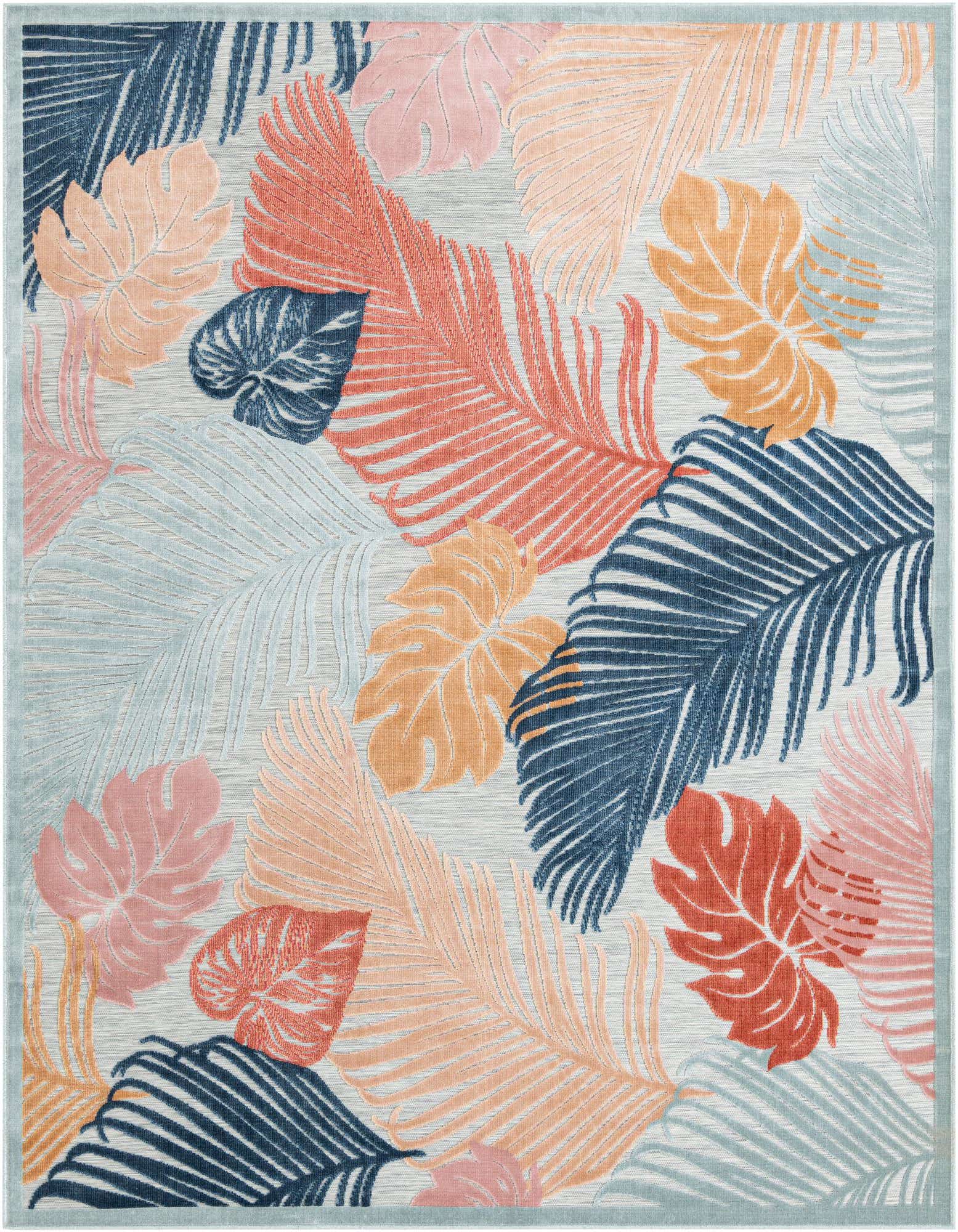 8' 2 x 10' Easy-Clean Botanical Indoor / Outdoor Rug