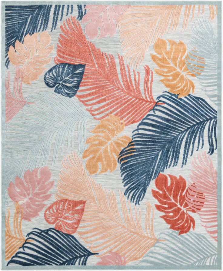 Detail image of 8' 2 x 10' Easy-Clean Botanical Indoor / Outdoor Rug