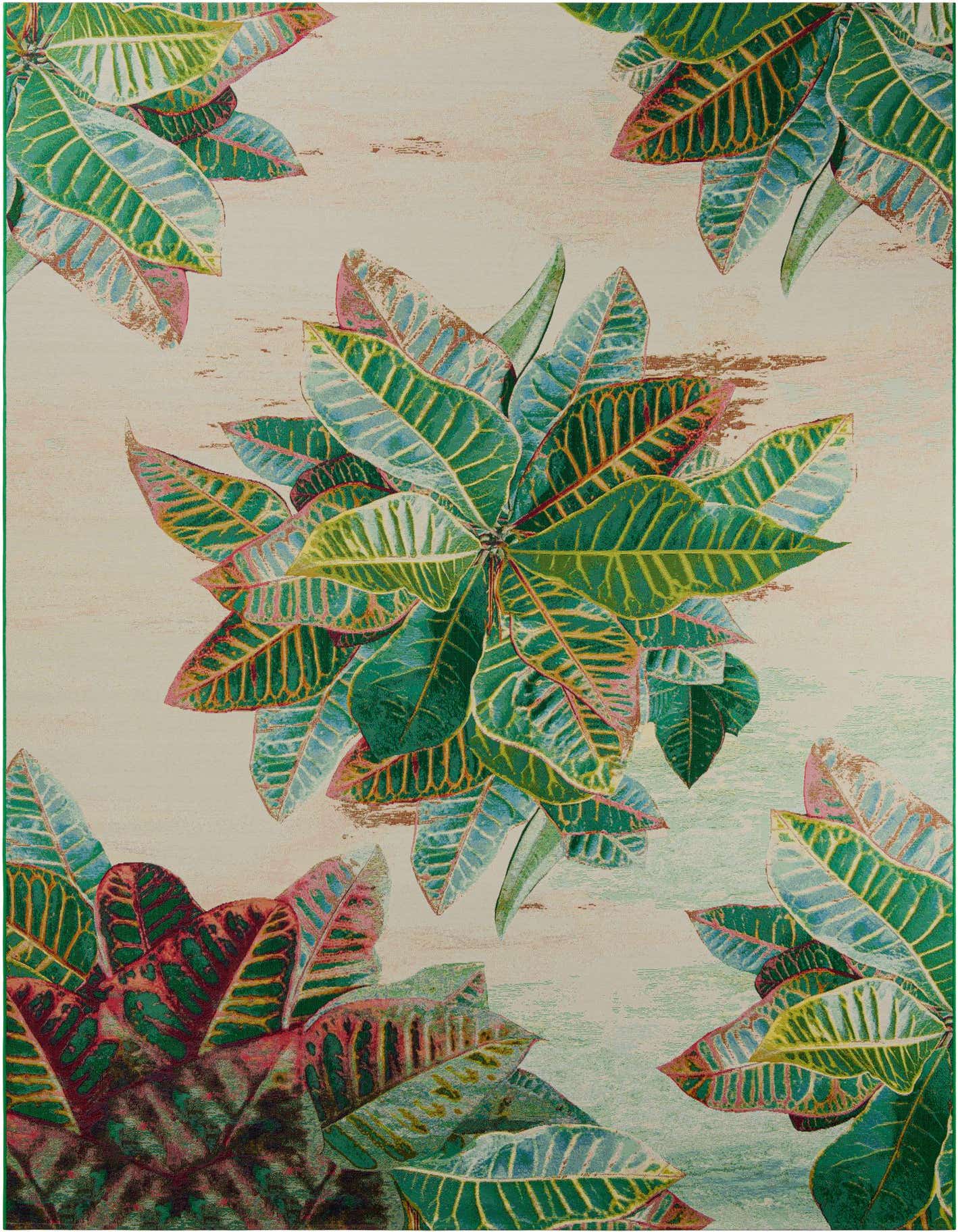 10' x 14' 2 Easy-Clean Botanical Indoor / Outdoor Rug
