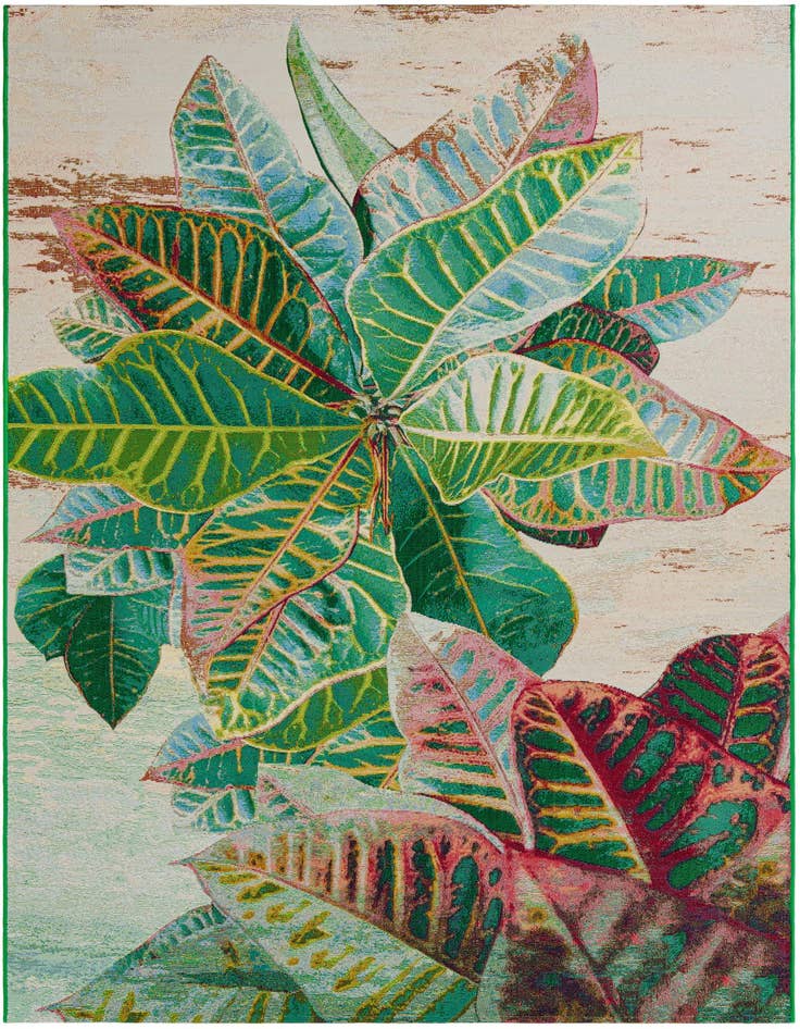 Detail image of 6' x 9' Easy-Clean Botanical Indoor / Outdoor Rug