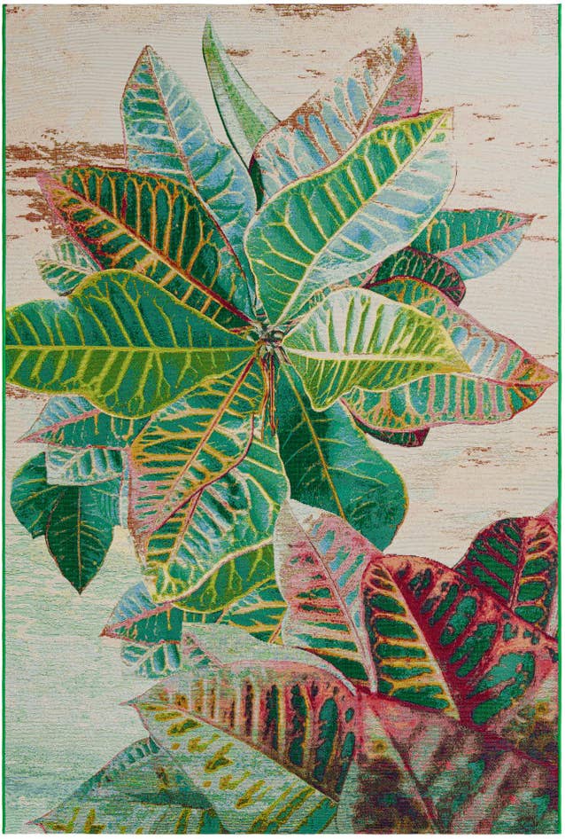 Detail image of 6' x 9' Easy-Clean Botanical Indoor / Outdoor Rug