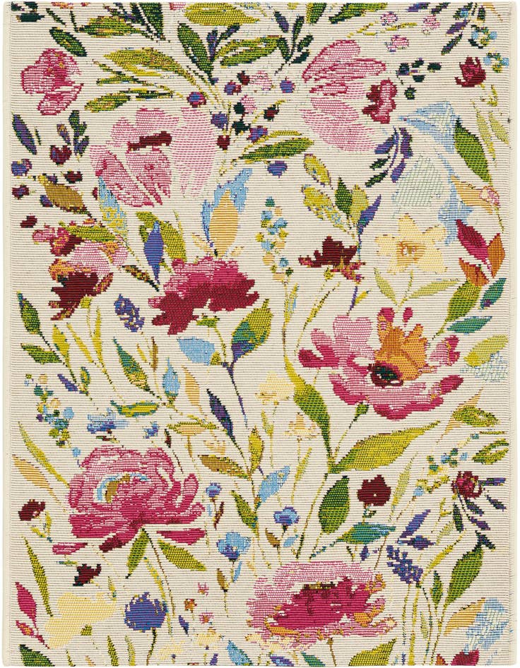 Detail image of 2' x 3' Easy-Clean Botanical Indoor / Outdoor Rug