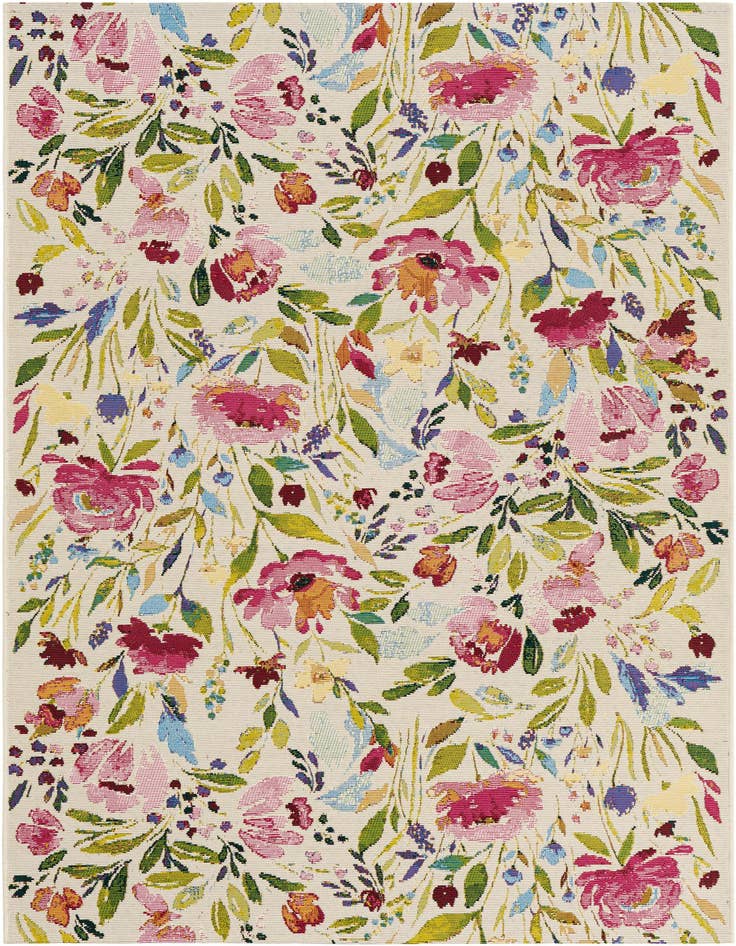 Detail image of 4' x 6' Easy-Clean Botanical Indoor / Outdoor Rug