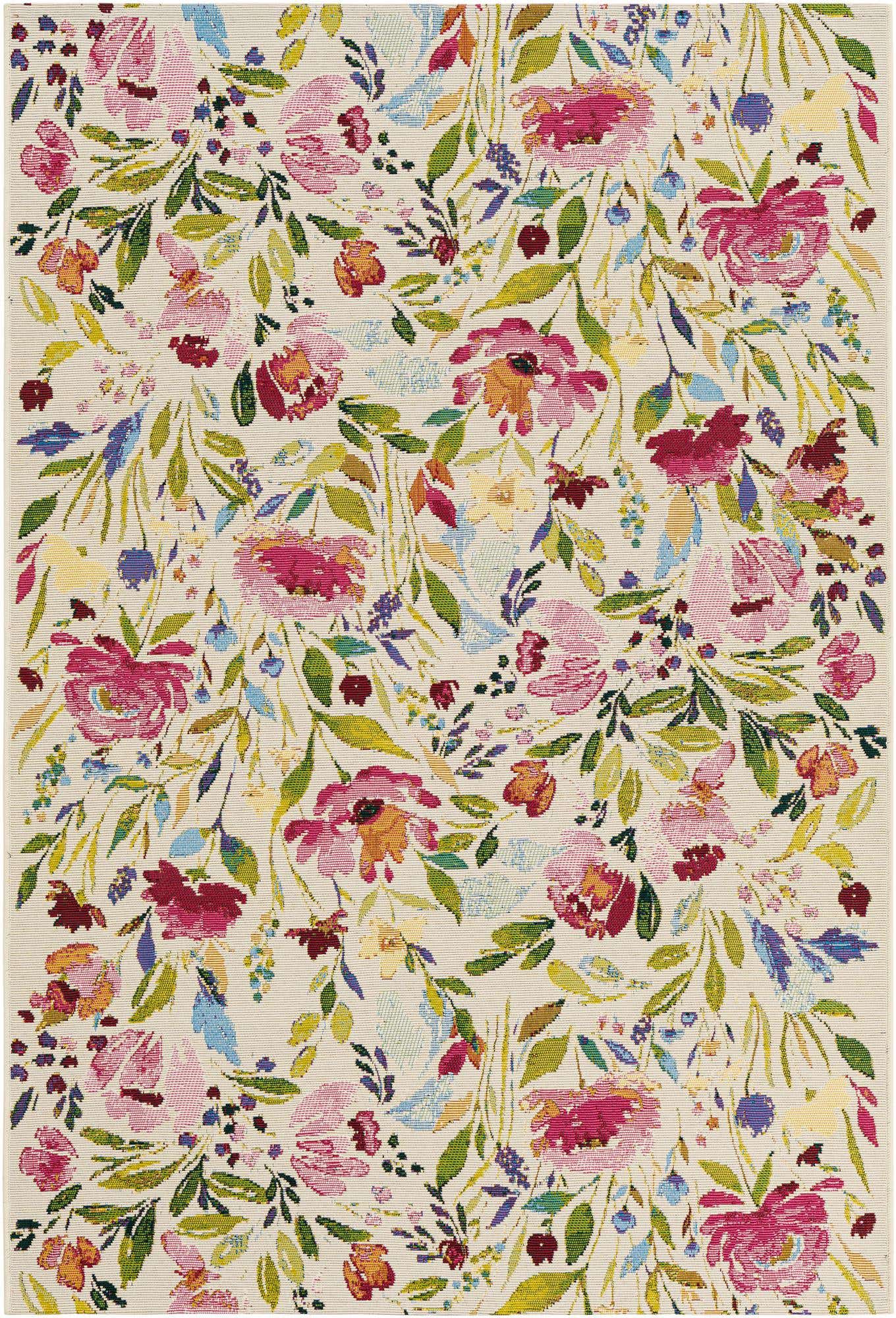 4' x 6' Easy-Clean Botanical Indoor / Outdoor Rug