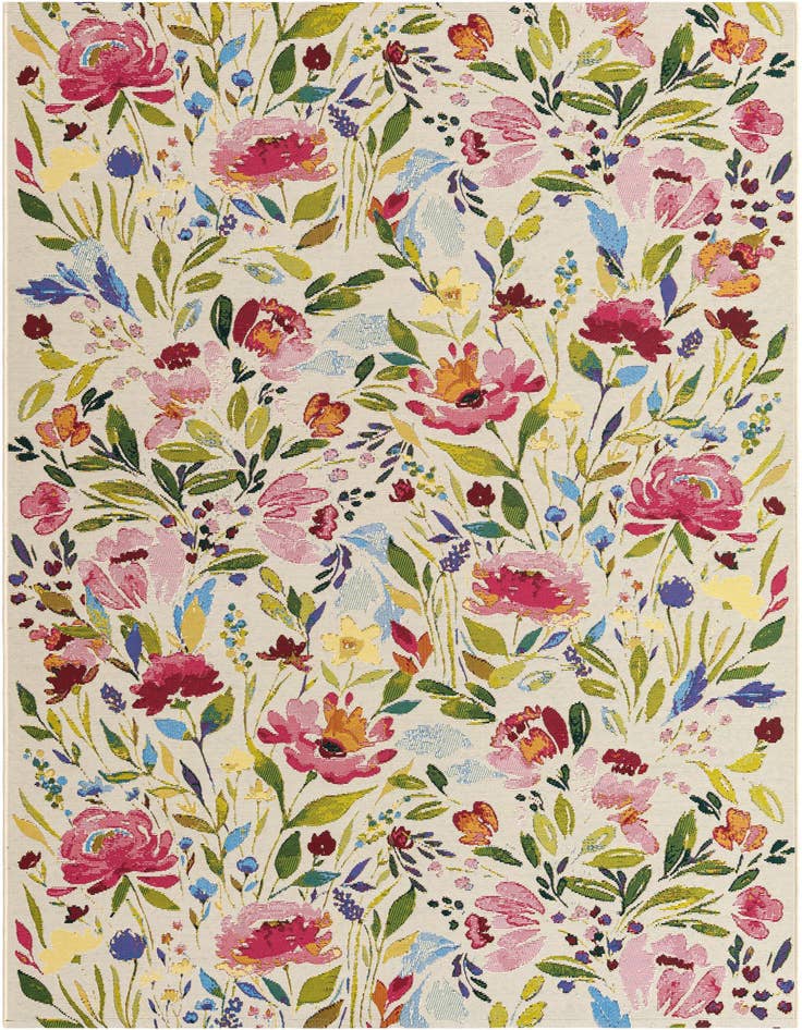 Detail image of 5' 3 x 8' Easy-Clean Botanical Indoor / Outdoor Rug