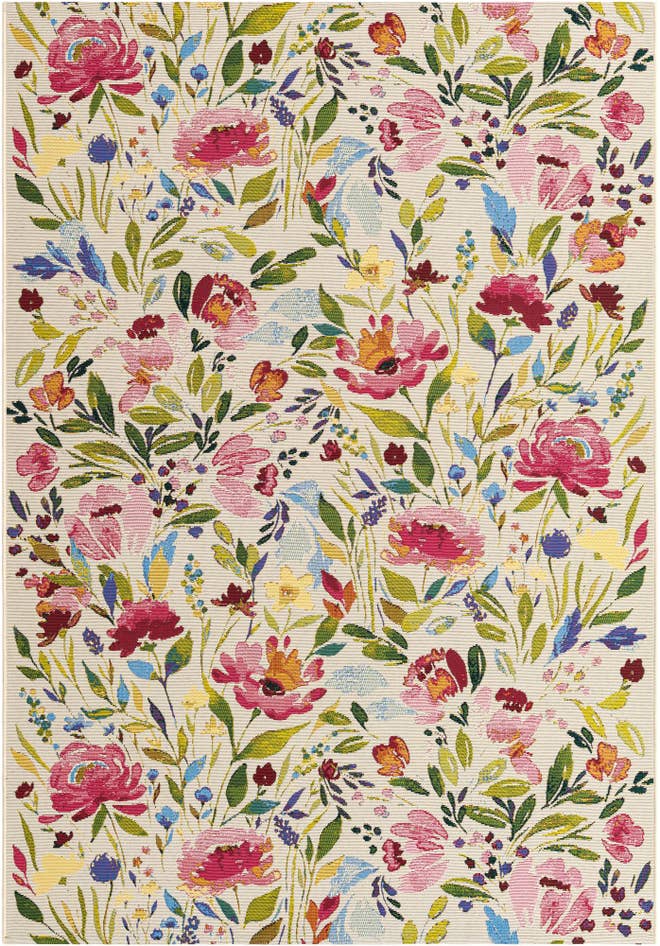 Detail image of 5' 3 x 8' Easy-Clean Botanical Indoor / Outdoor Rug