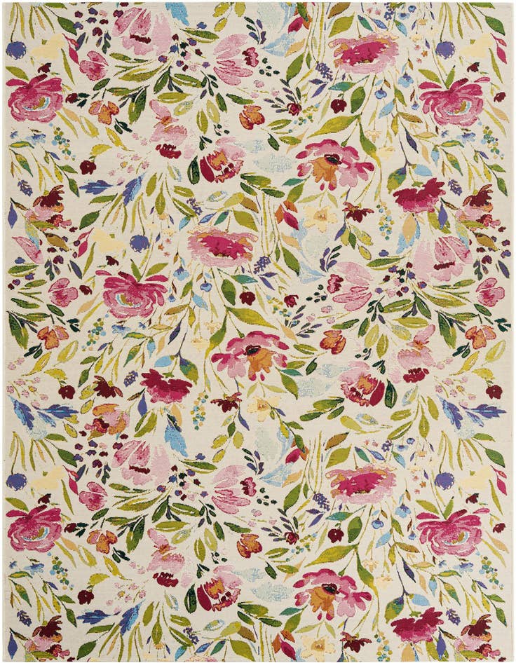Detail image of 6' x 9' Easy-Clean Botanical Indoor / Outdoor Rug