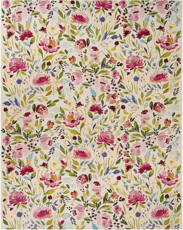 Detail image of 7' 10 x 10' Easy-Clean Botanical Indoor / Outdoor Rug