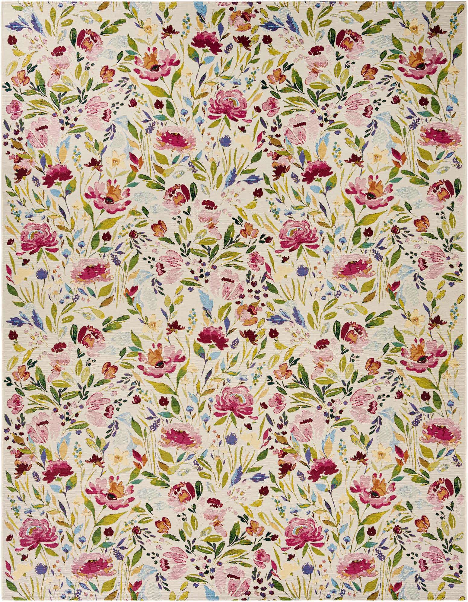 9' x 12' Easy-Clean Botanical Indoor / Outdoor Rug