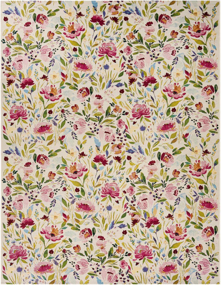 Detail image of 9' x 12' Easy-Clean Botanical Indoor / Outdoor Rug