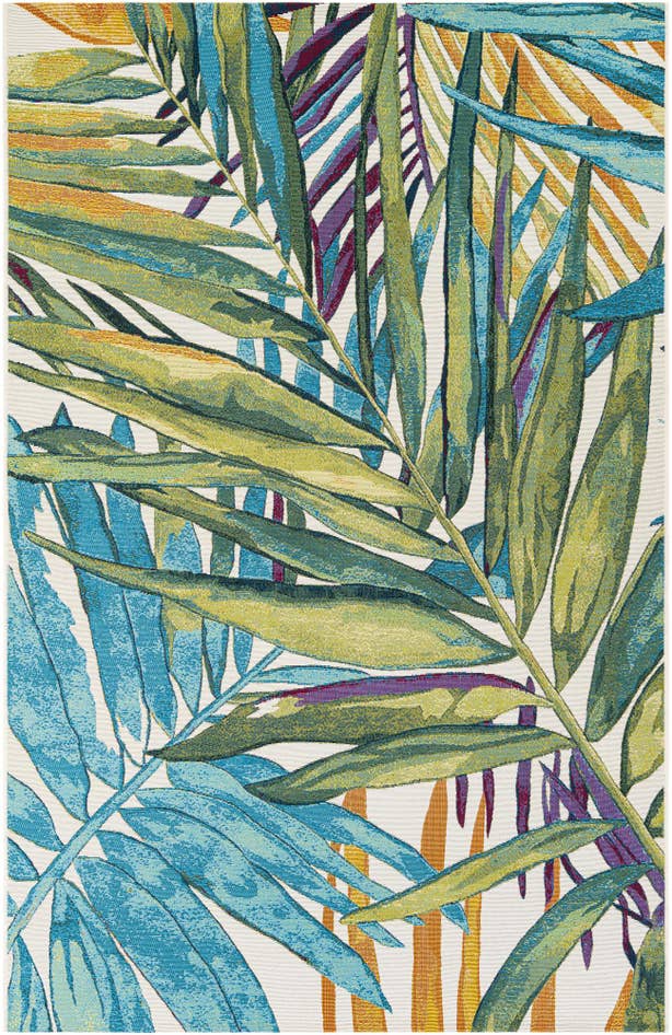 Detail image of 5' x 8' Easy-Clean Botanical Indoor / Outdoor Rug