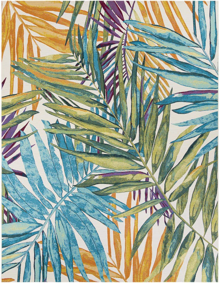 Detail image of 9' x 12' Easy-Clean Botanical Indoor / Outdoor Rug