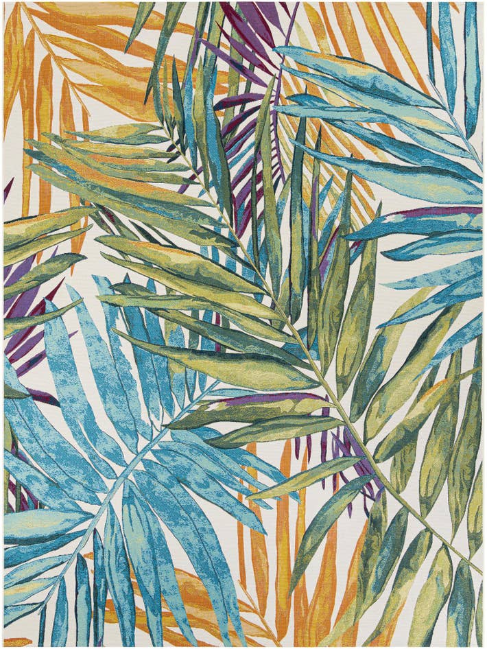 Detailfoto van 275cm x 365cm Makkelijk schoon te maken Botanical Binnen / buiten Vloerkleed