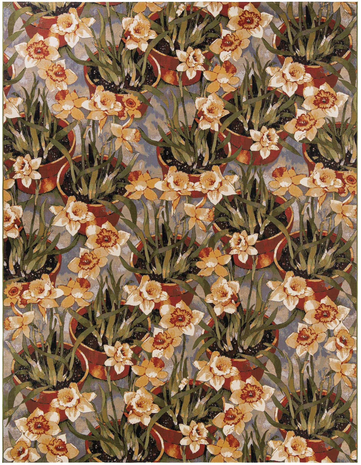 10' x 14' 2 Easy-Clean Botanical Indoor / Outdoor Rug
