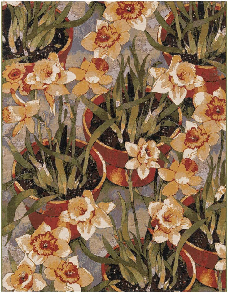 Detail image of 5' x 7' Easy-Clean Botanical Indoor / Outdoor Rug