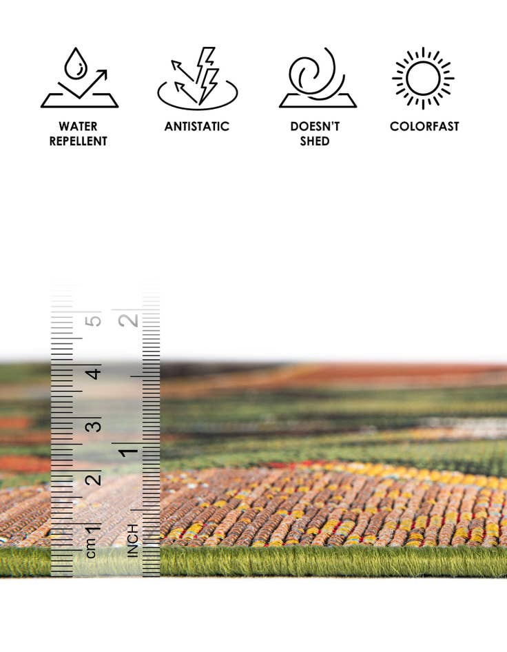 Detail image of 6' x 9' Easy-Clean Botanical Indoor / Outdoor Rug