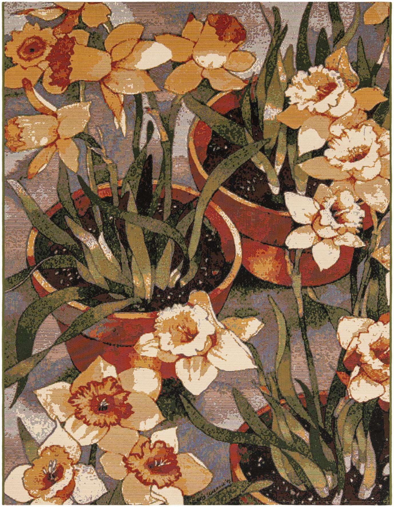 5' x 8' Easy-Clean Botanical Indoor / Outdoor Rug