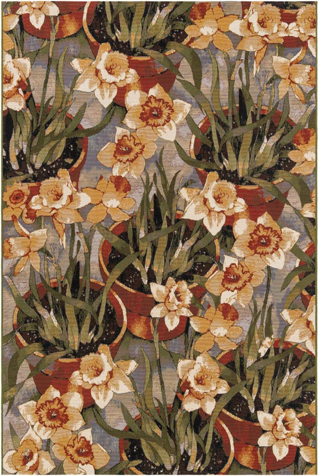 Detail image of 6' x 9' Easy-Clean Botanical Indoor / Outdoor Rug
