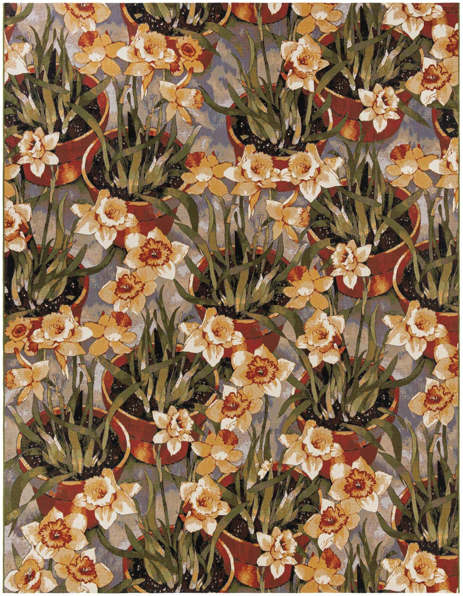 9' x 12' Easy-Clean Botanical Indoor / Outdoor Rug