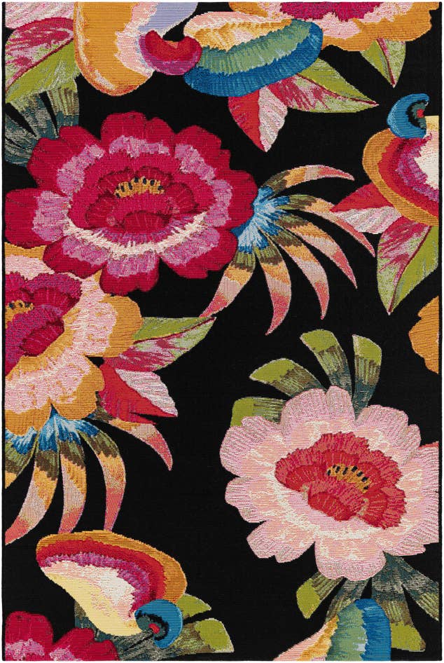 Detail image of 4' x 6' Easy-Clean Botanical Indoor / Outdoor Rug