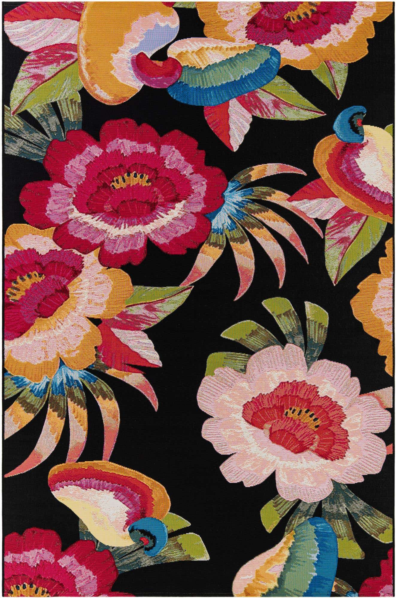 6' x 9' Easy-Clean Botanical Indoor / Outdoor Rug
