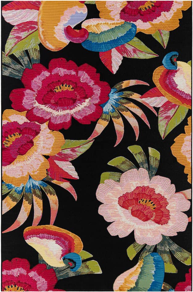 Detail image of 6' x 9' Easy-Clean Botanical Indoor / Outdoor Rug