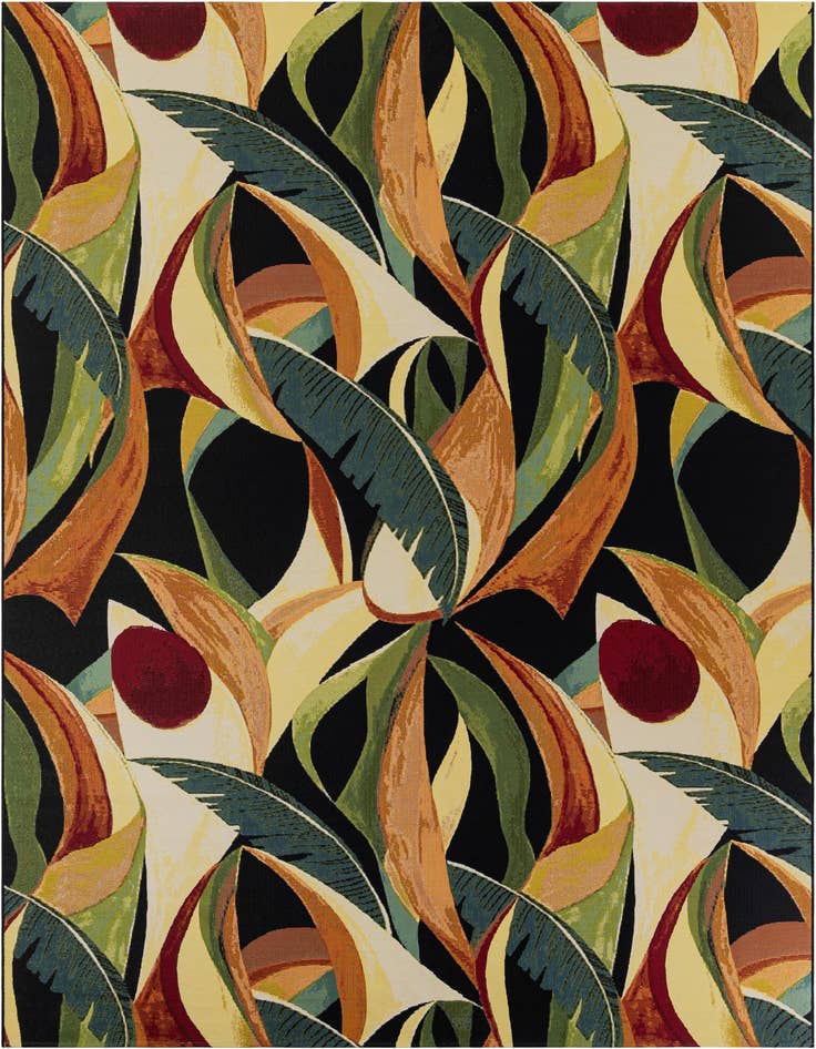 Detail image of 10' x 14' Easy-Clean Botanical Indoor / Outdoor Rug