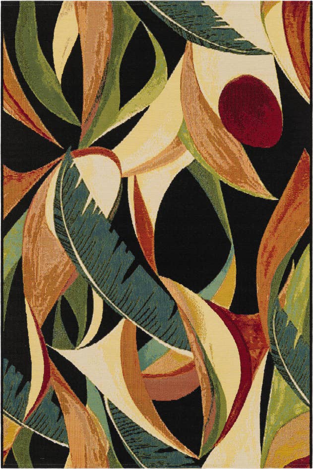 Detail image of 4' x 6' Easy-Clean Botanical Indoor / Outdoor Rug