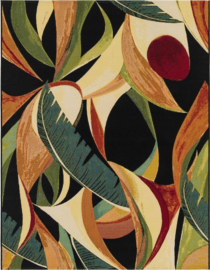 Detail image of 5' x 7' Easy-Clean Botanical Indoor / Outdoor Rug
