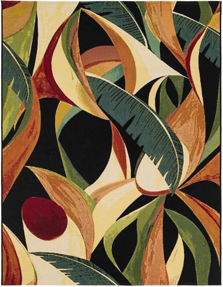 Detail image of 5' x 8' Easy-Clean Botanical Indoor / Outdoor Rug