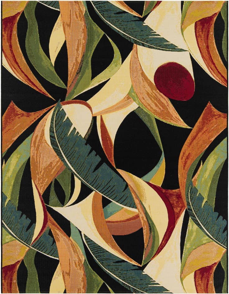 Detail image of 6' x 9' Easy-Clean Botanical Indoor / Outdoor Rug