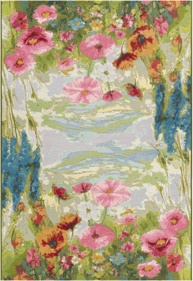 Detail image of 4' x 6' Easy-Clean Botanical Indoor / Outdoor Rug
