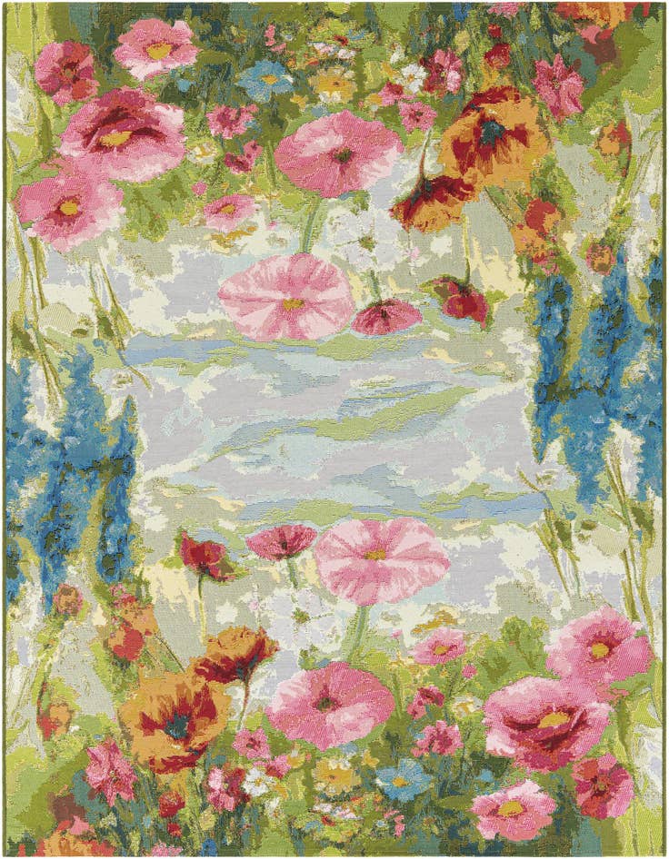Detail image of 5' x 7' Easy-Clean Botanical Indoor / Outdoor Rug