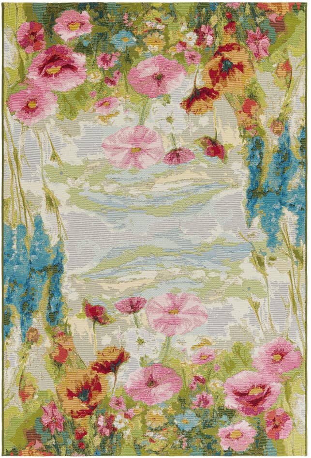 Detail image of 5' x 8' Easy-Clean Botanical Indoor / Outdoor Rug