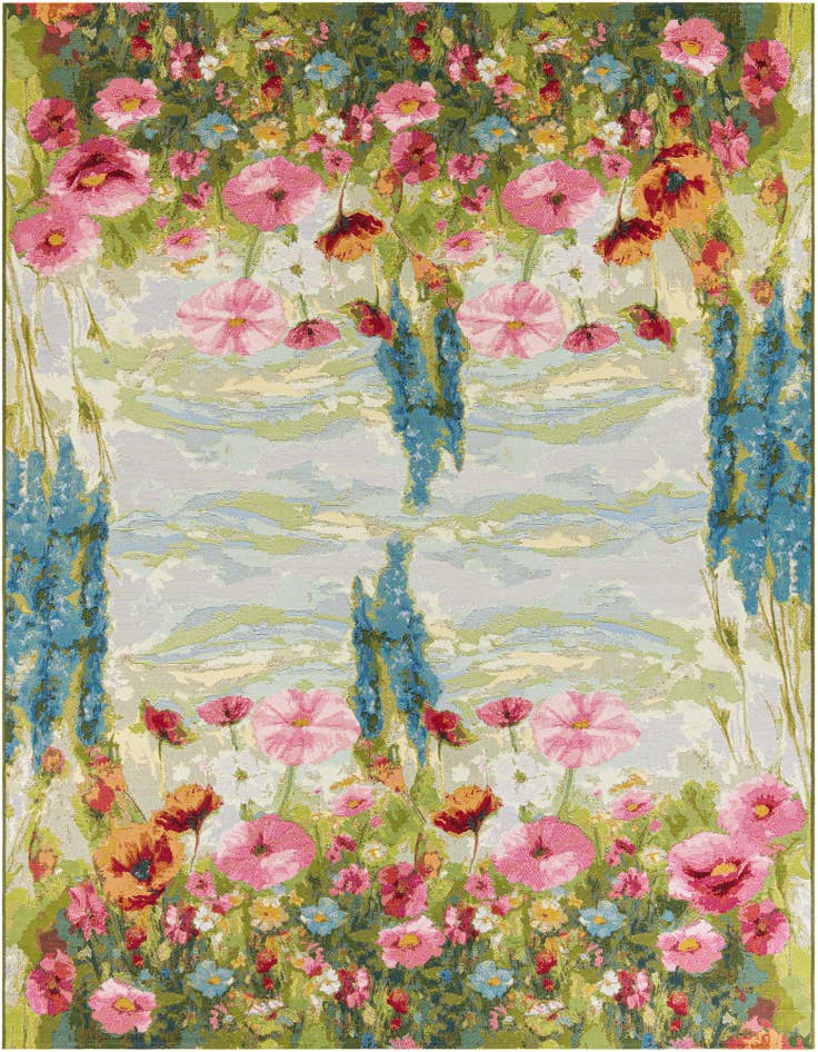 Detail image of 8' x 10' Easy-Clean Botanical Indoor / Outdoor Rug