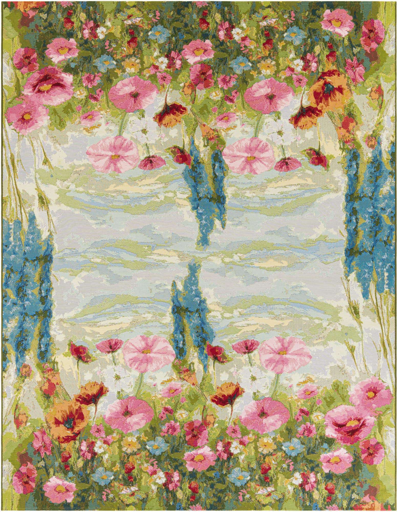 8' x 10' Easy-Clean Botanical Indoor / Outdoor Rug