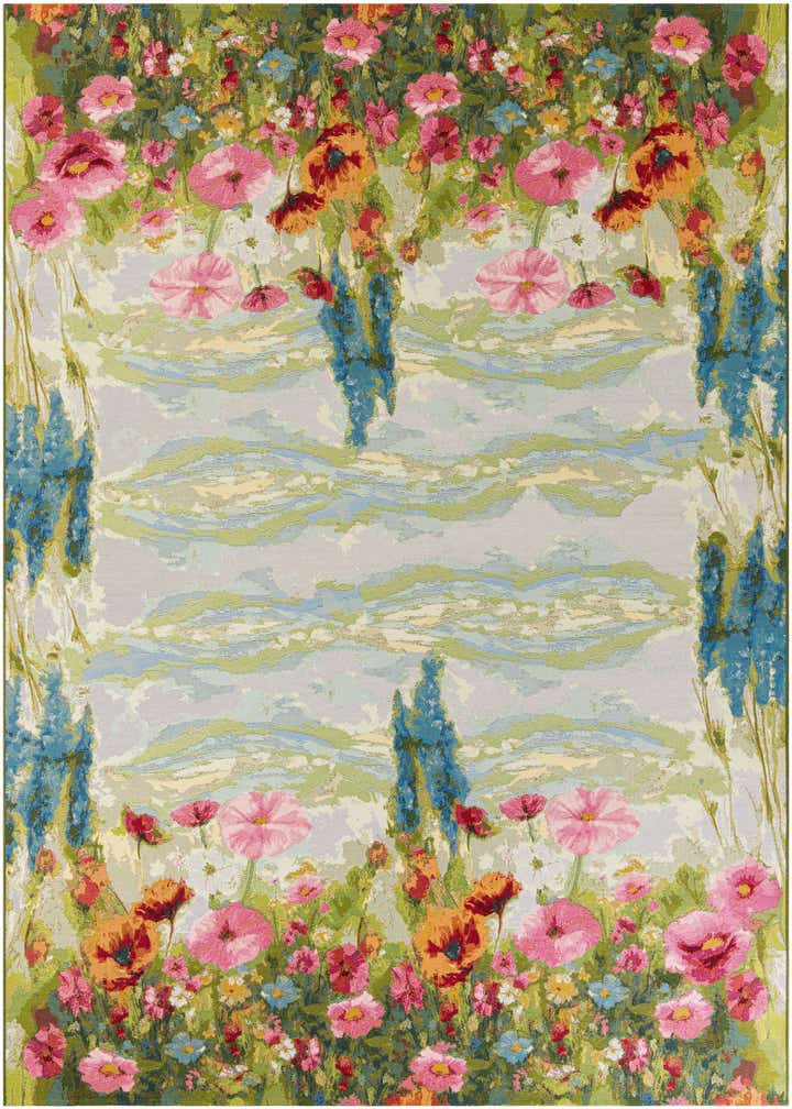 9' x 12' Easy-Clean Botanical Indoor / Outdoor Rug
