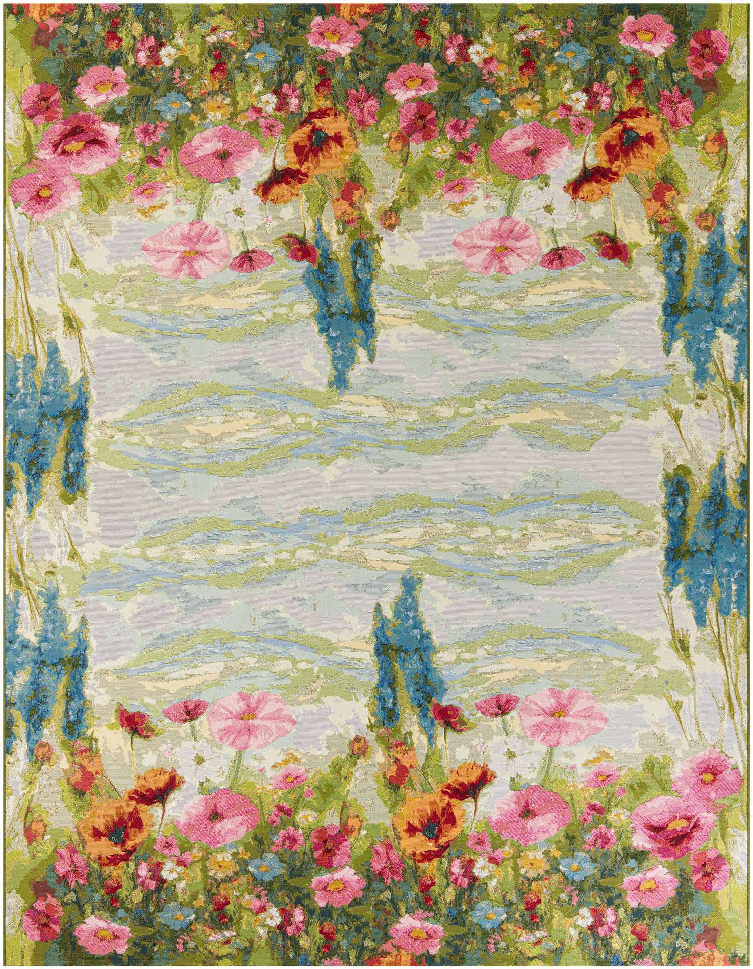 9' x 12' Easy-Clean Botanical Indoor / Outdoor Rug