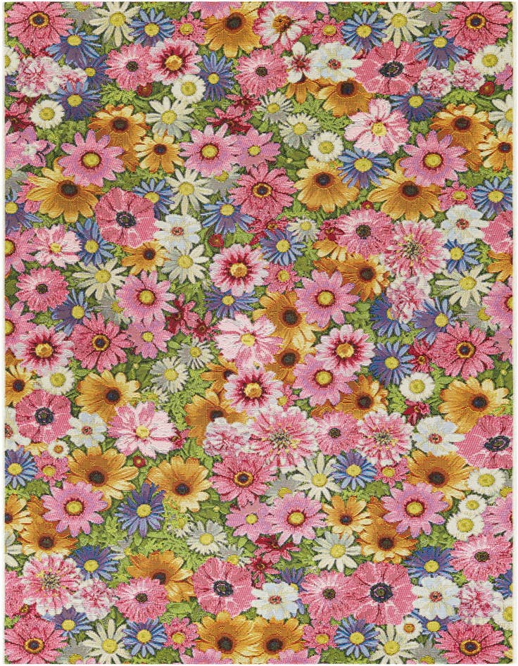 Detail image of 4' x 6' Easy-Clean Botanical Indoor / Outdoor Rug