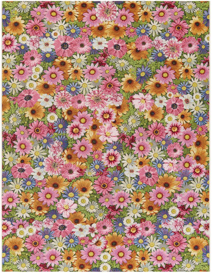 Detail image of 5' x 7' Easy-Clean Botanical Indoor / Outdoor Rug