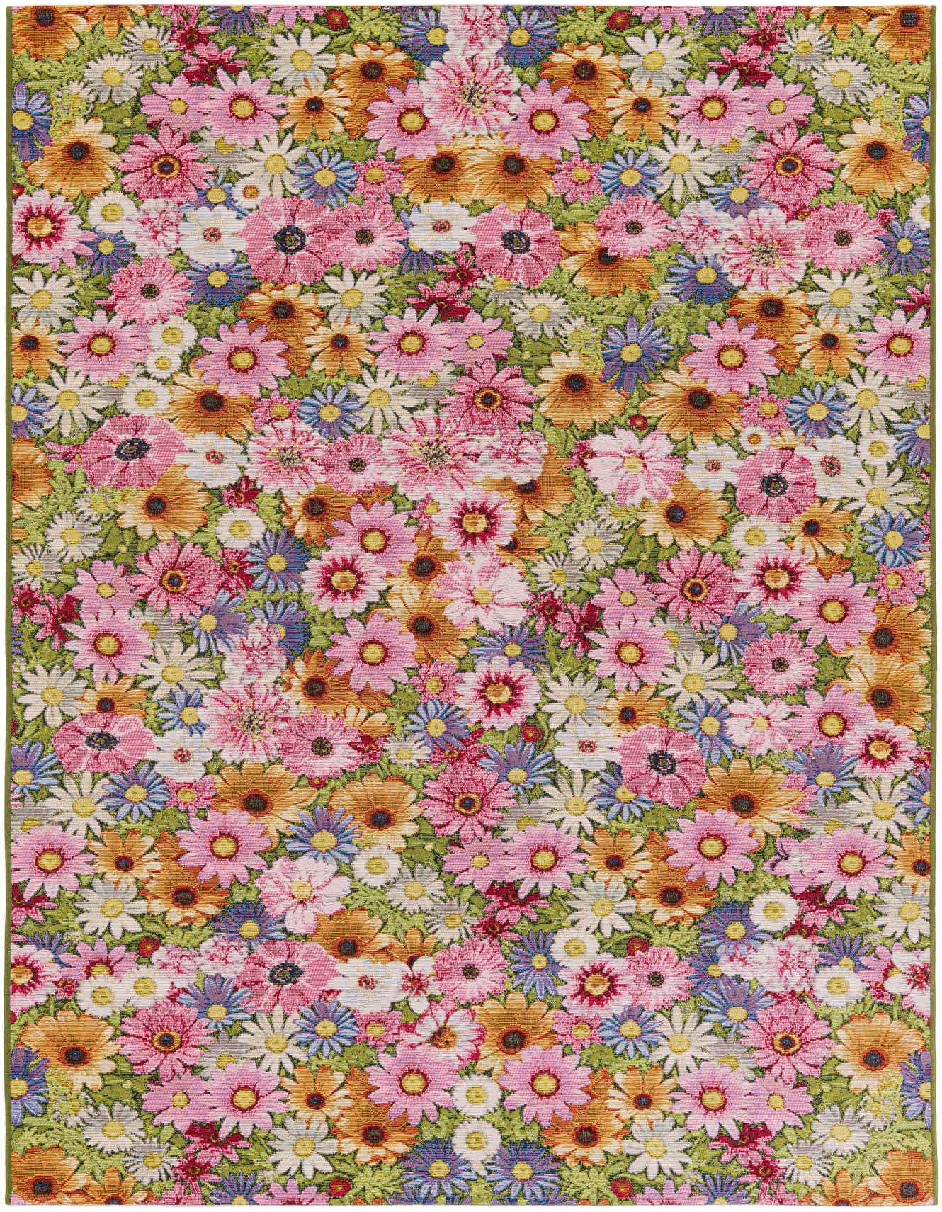 5' x 8' Easy-Clean Botanical Indoor / Outdoor Rug