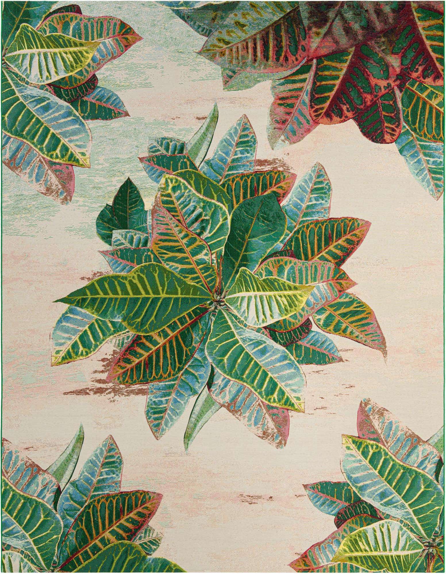 10' x 13' Easy-Clean Botanical Indoor / Outdoor Rug