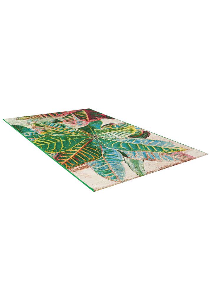 3' 3 x 5' 3 Easy-Clean Botanical Indoor / Outdoor Rug