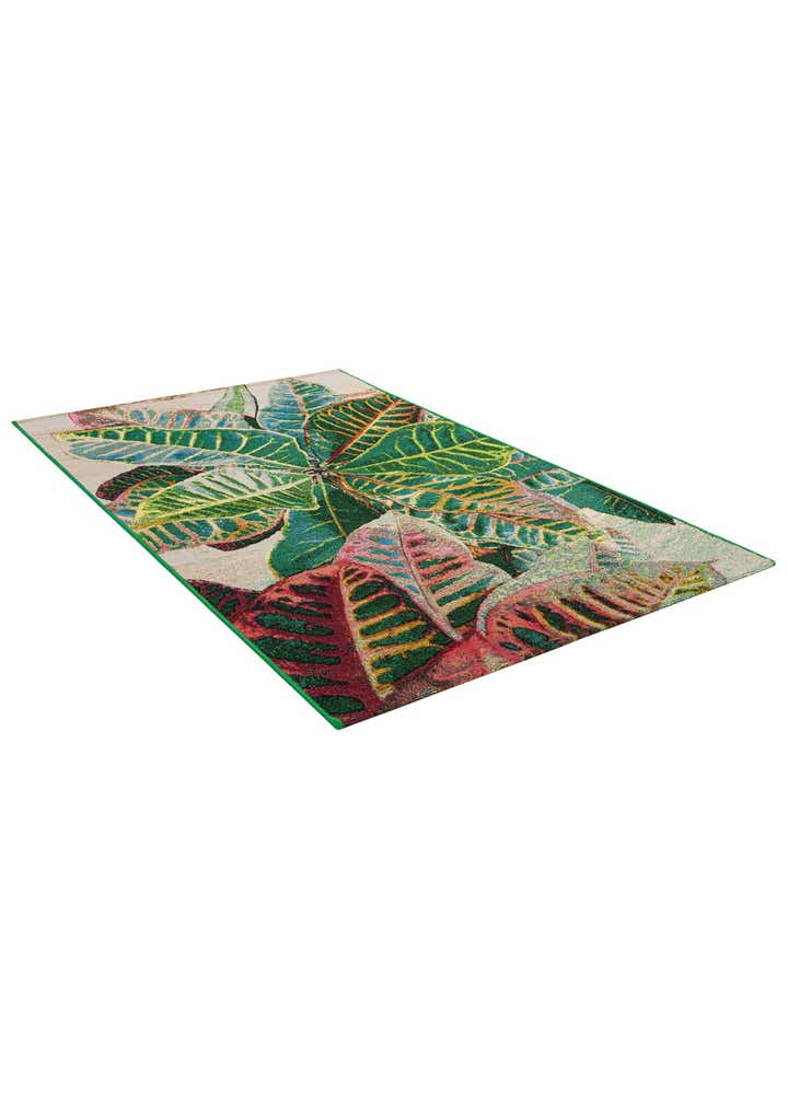 3' 3 x 5' 3 Easy-Clean Botanical Indoor / Outdoor Rug
